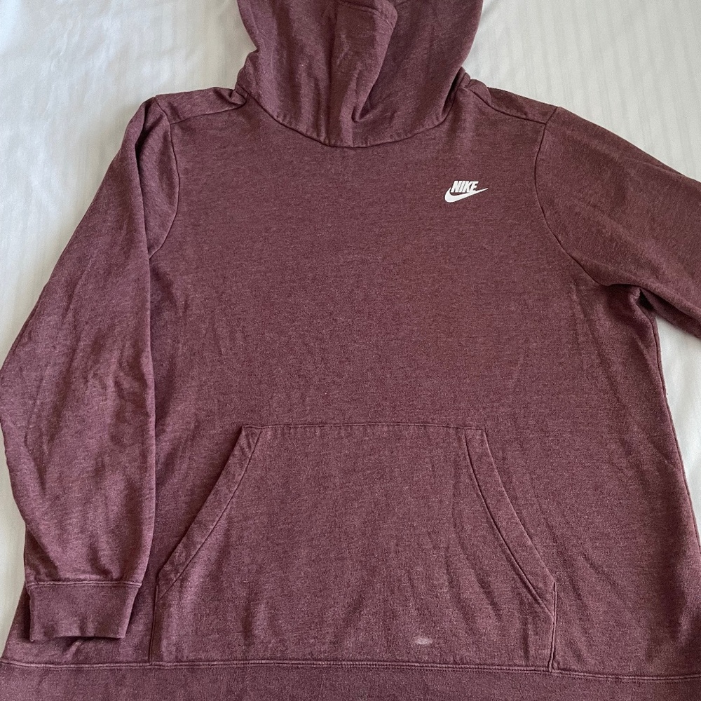 Nike Women’s Sweater Hoodie Funnel Neck Hoodie Sweatshirt Size 1X Burgundy